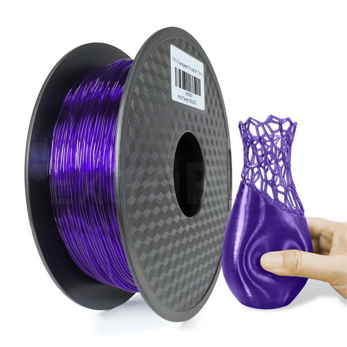 10 x TPU 3D Filament 1.75mm Transparent Purple - 1KG