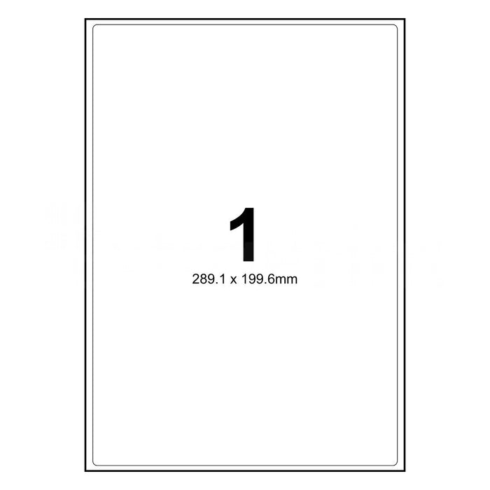 300 Sheets A4 White Self Adhesive Paper Address Mailing Laser Inkjet Sticker Labels  289.1 x 199.6mm - 1 Label Per Sheet
