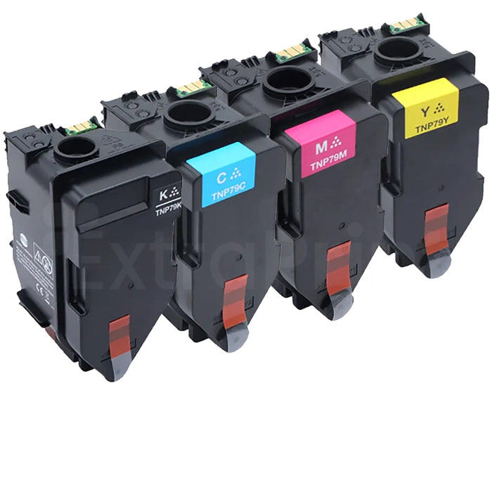 4 Pack Konica Minolta BIZHUB C3350i / C4050i TNP79 Generic Toner Cartridges AAJW190 - AAJW490 [1BK,1C,1M,1Y]