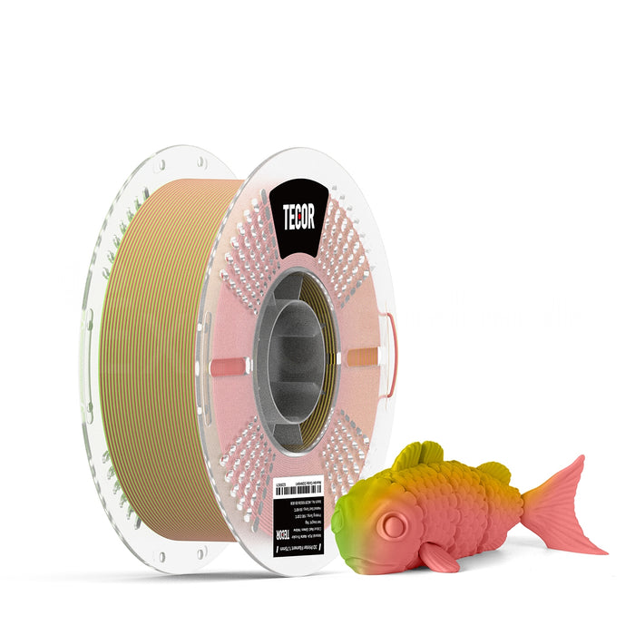 1 x Matte PLA+ 3D Filament 1.75mm Tricolour Red & Green & Yellow - 1KG