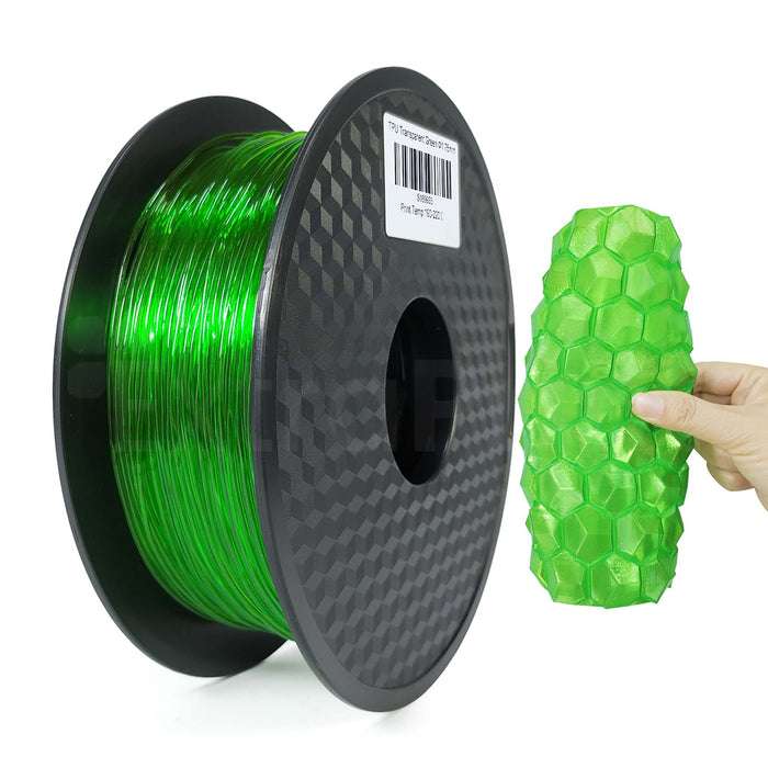 1 x TPU 3D Filament 1.75mm Transparent Green - 1KG