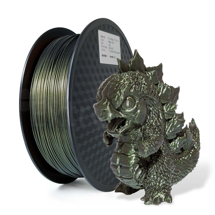 10 x PLA 3D Filament 1.75mm Sparkling Metallic Holographic Magic Gold - 1KG