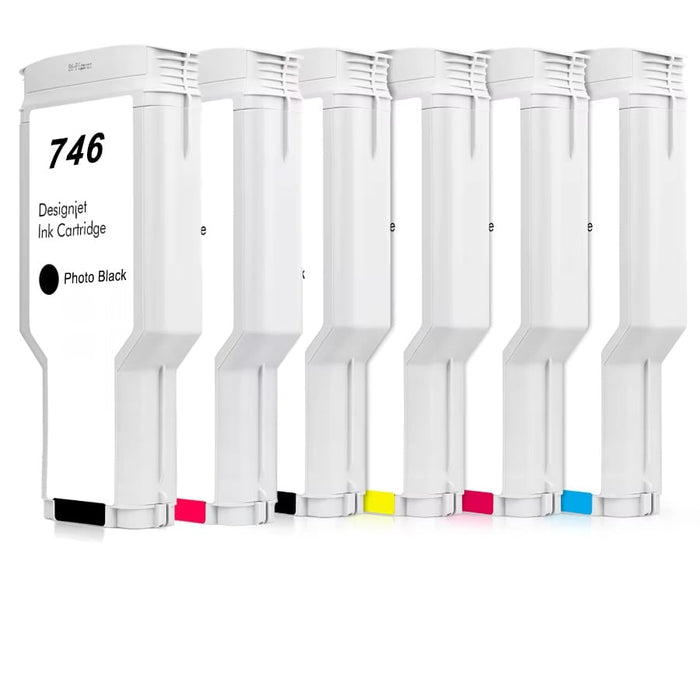 6 Pack HP 746 Generic 300ML DesignJet Ink Cartridges Combo [1MBK,1PBK,1C,1M,1Y,1CR]