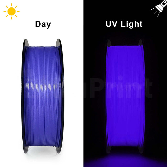 1 x Glow-In-Dark PLA 3D Filament 1.75mm Noctilucent Blue Purple to Blue Purple - 1KG