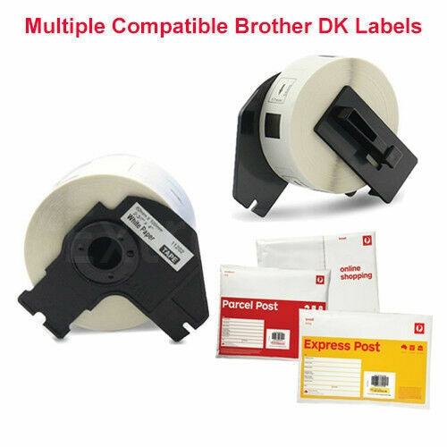10 x Generic Brother DK-11247 DK11247 Black Text on White 103mm x 164mm Die-Cut Paper Label Roll - 180 labels per roll