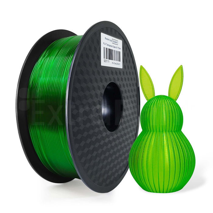 1 x PLA 3D Filament 1.75mm Transparent Green - 1KG