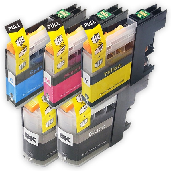 5 Pack Generic Brother LC-137XLBK LC137XLBK + LC-135XLC/M/Y Ink Cartridges [2BK,1C,1M,1Y]