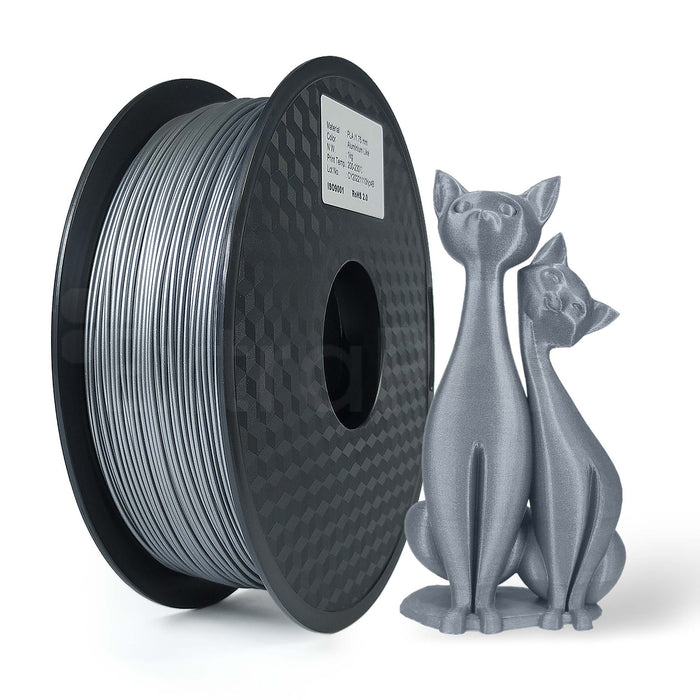 10 x PLA 3D Filament 1.75mm Metal Like Aluminum - 1KG