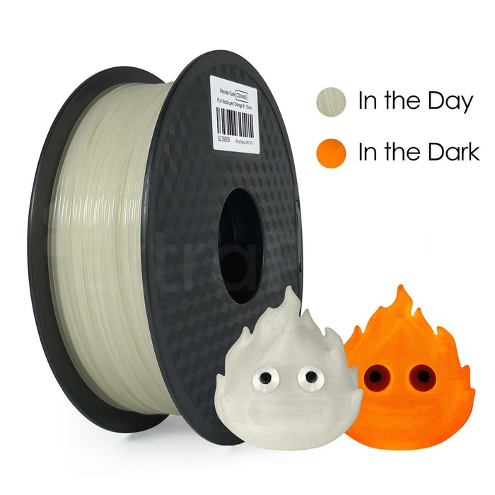 1 x Glow-In-Dark PLA 3D Filament 1.75mm Noctilucent White to Orange - 1KG