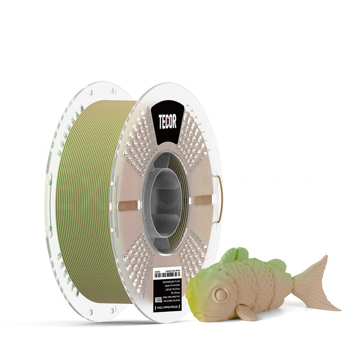 1 x Matte PLA+ 3D Filament 1.75mm Tricolour Brown & Green & Yellow - 1KG