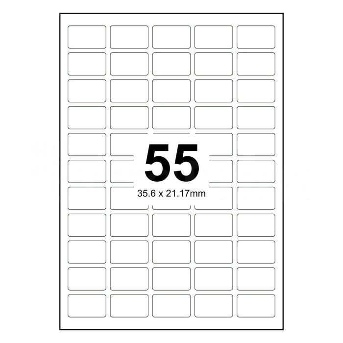 300 Sheets A4 White Self Adhesive Paper Address Mailing Laser Inkjet Sticker Labels 35.6 x 21.2mm - 55 Labels Per Sheet